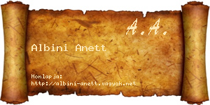 Albini Anett névjegykártya